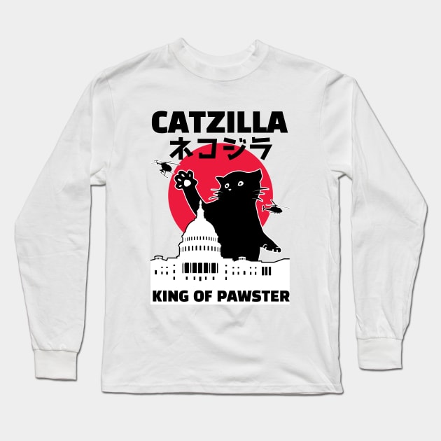 CATZILLA - King of Pawster Long Sleeve T-Shirt by uncommontee